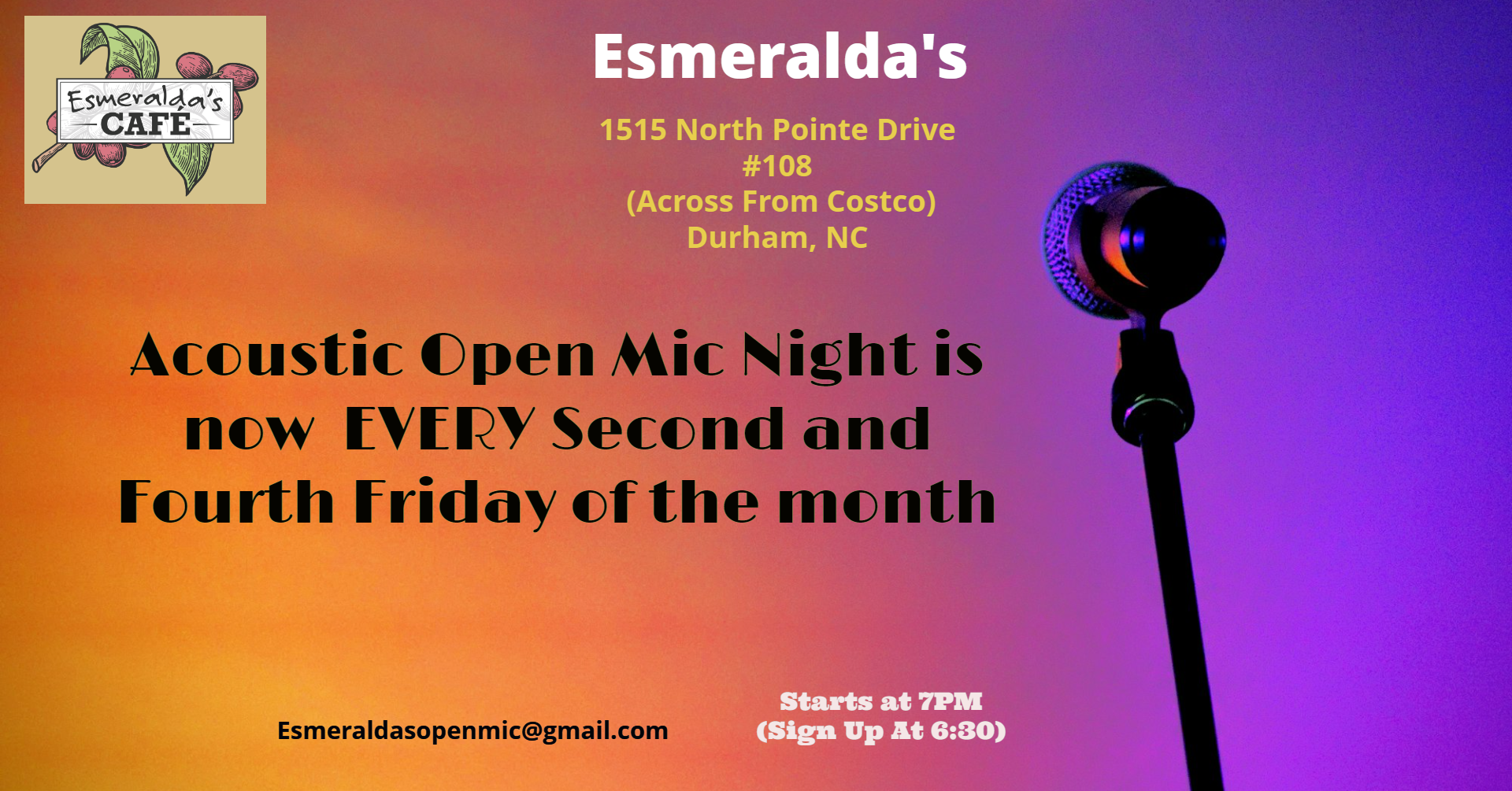 Esmeralda's Acoustic Open Mic Night 